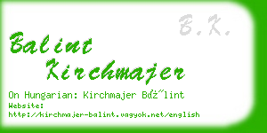 balint kirchmajer business card